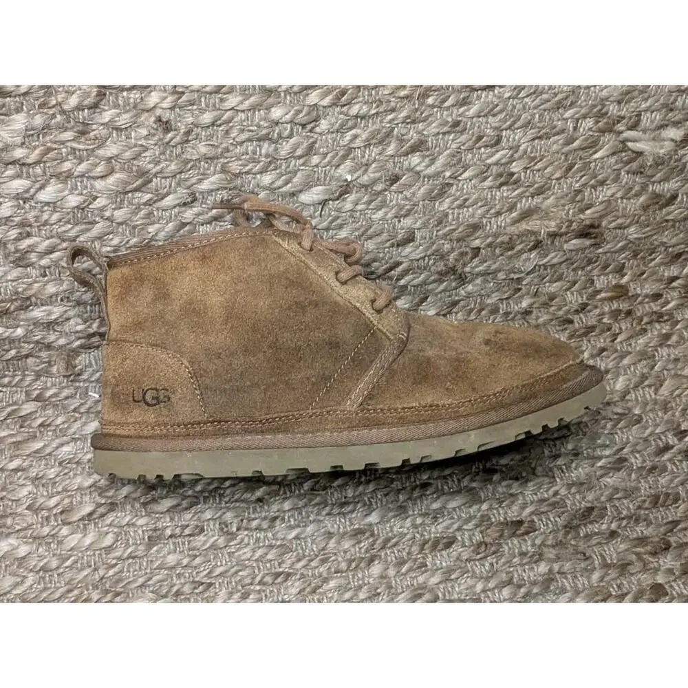 UGG Neumel Chukka Ankle Boots Men’s 9 Brown Suede Wool Lined Lace Up Uggs